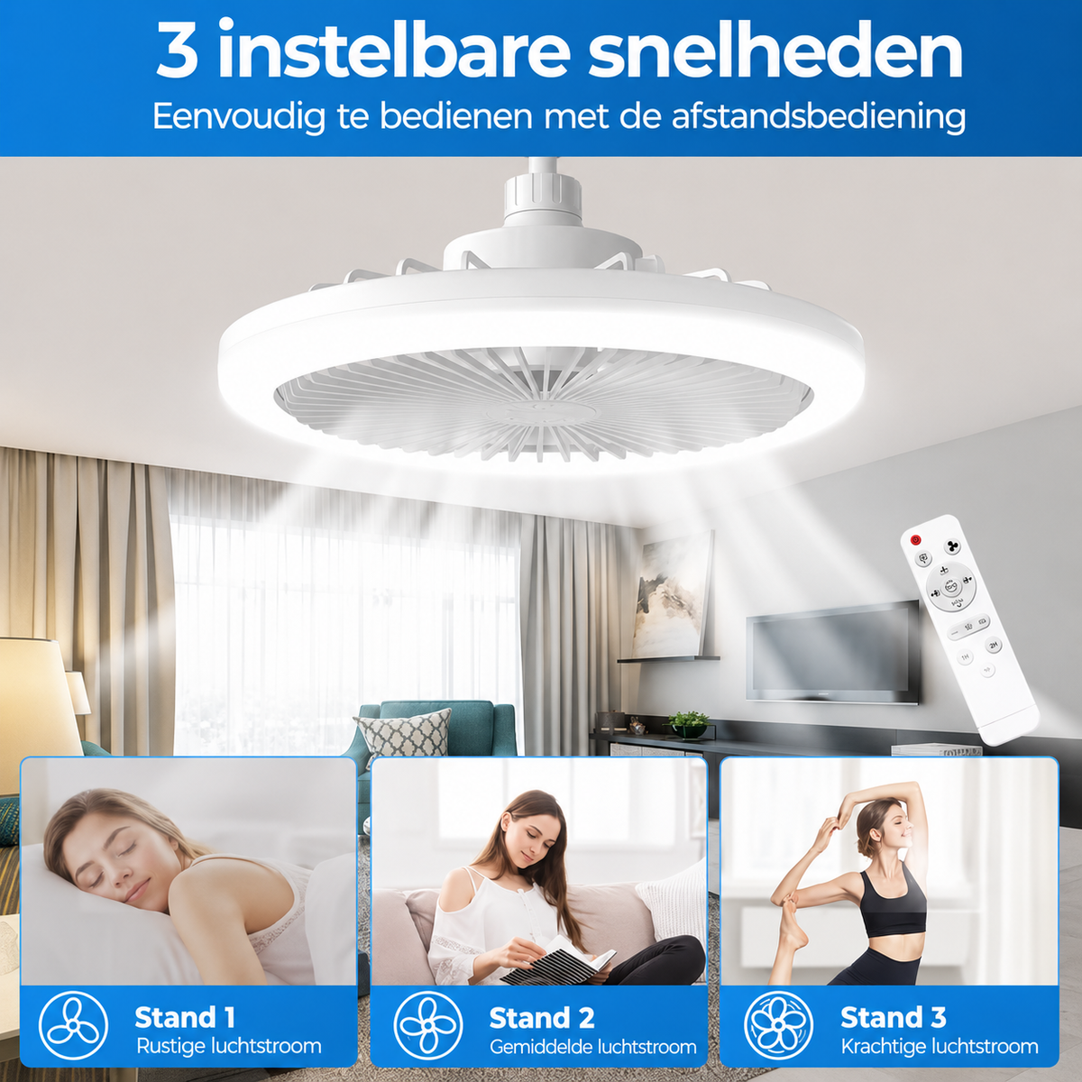 Ventilateur de plafond de luxe avec éclairage