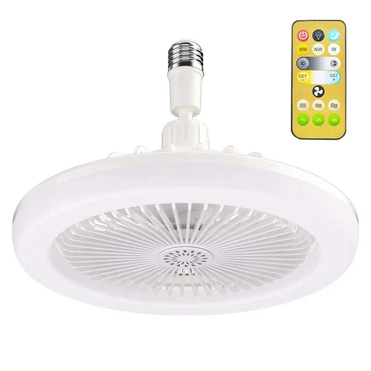 Ventilateur de plafond LED avec lampe E27 pour salon et chambre à coucher