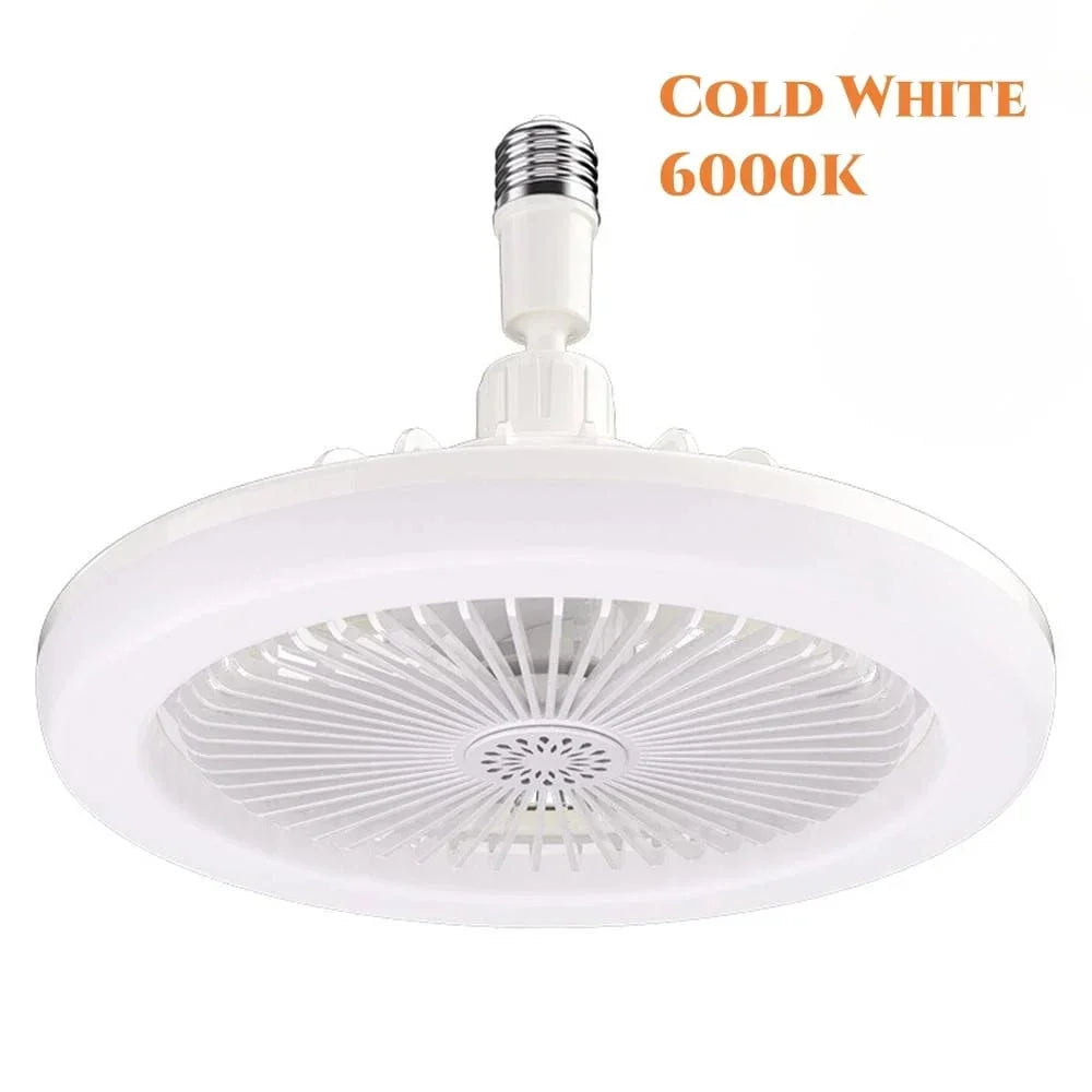 Ventilateur de plafond LED avec lampe E27 pour salon et chambre à coucher