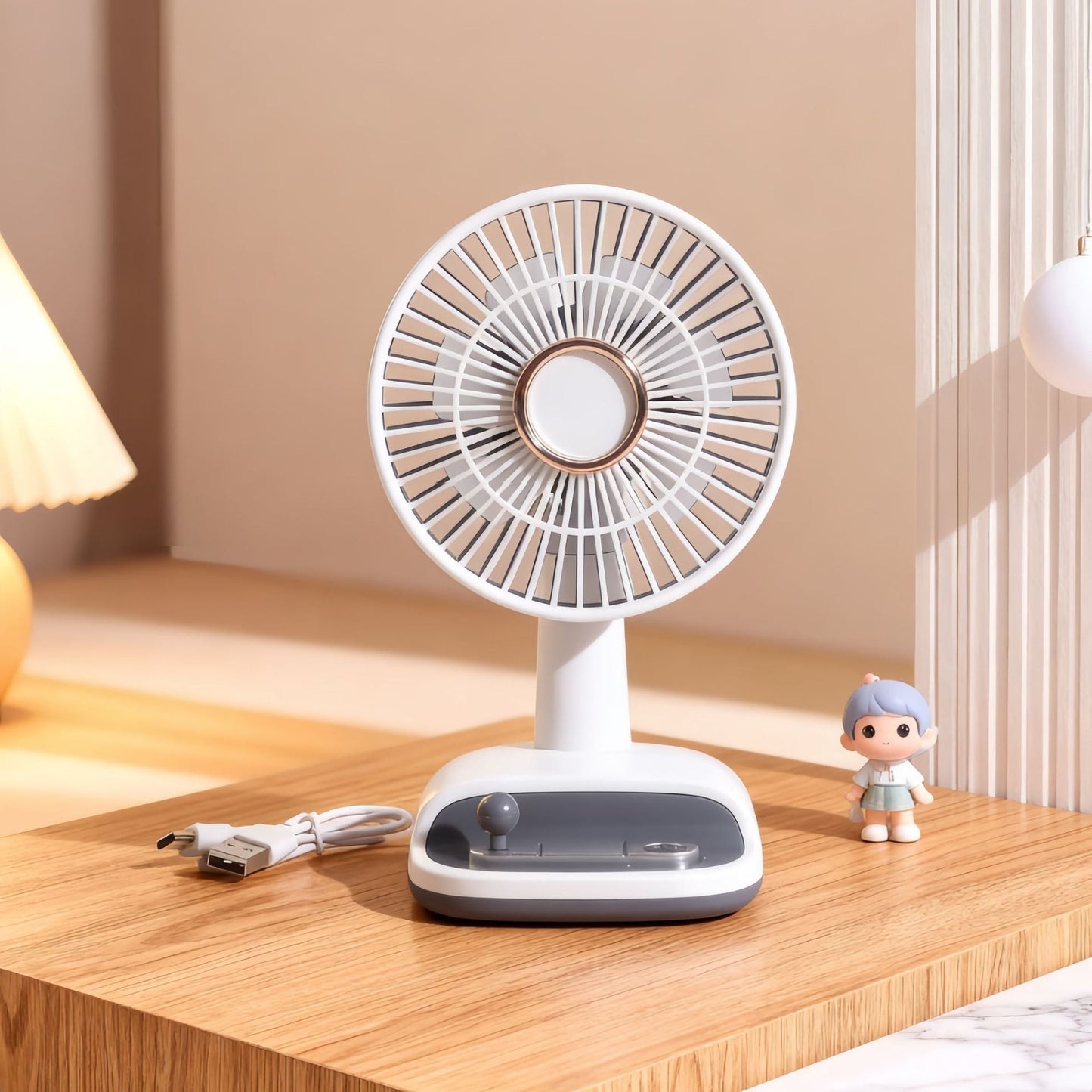 Ventilateur de table à angle d'inclinaison réglable, moderne et élégant