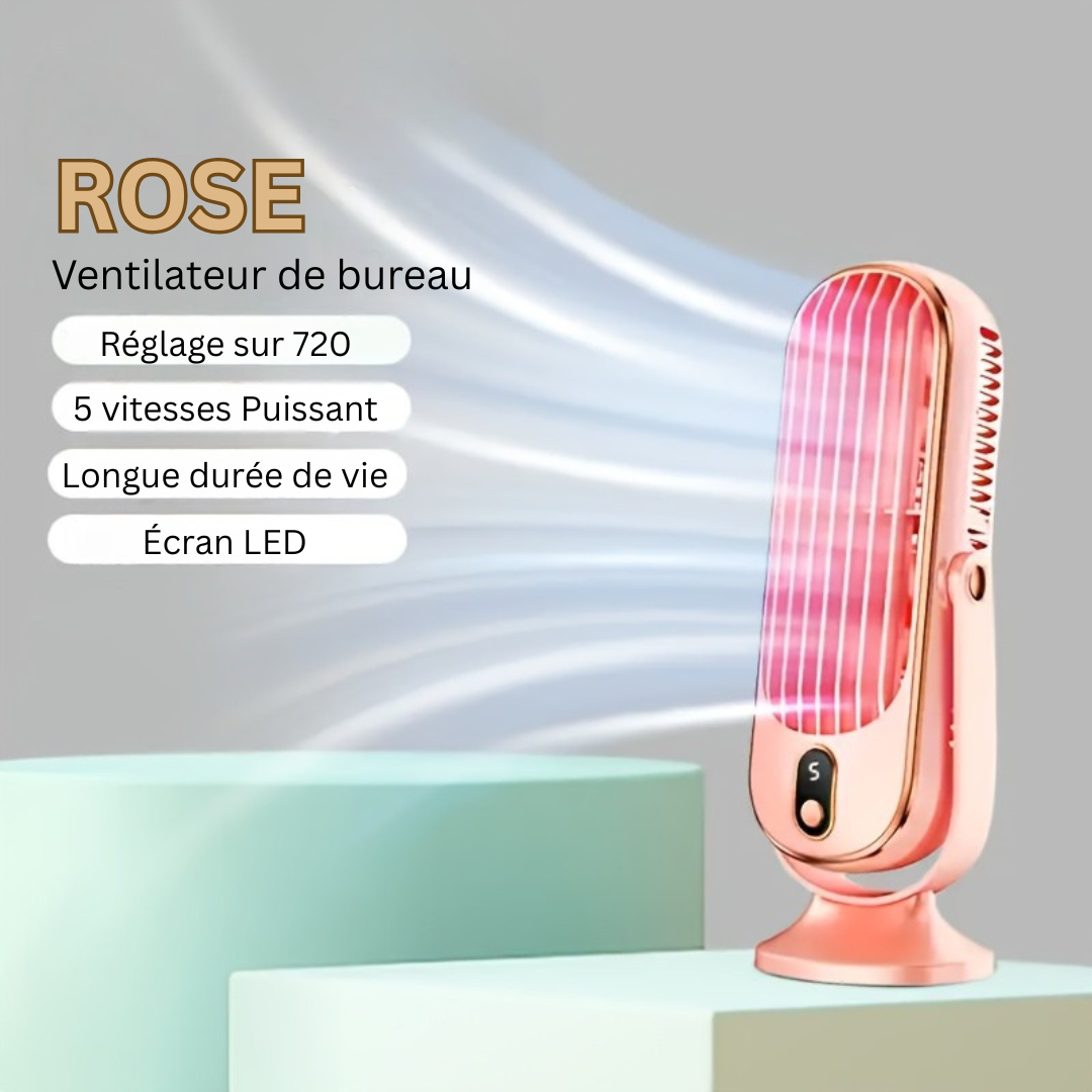 Ventilateur portable à double moteur et rotation à 720°