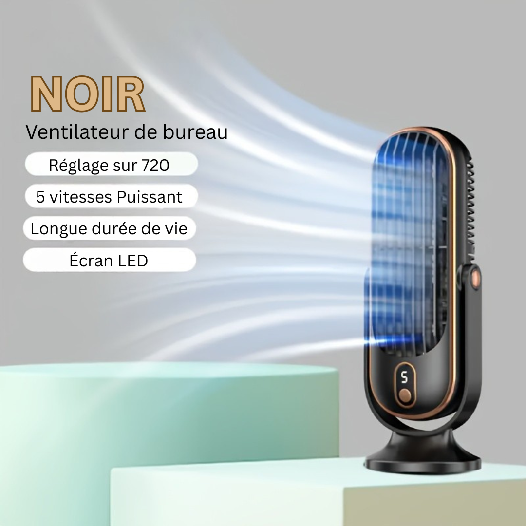 Ventilateur portable à double moteur et rotation à 720°