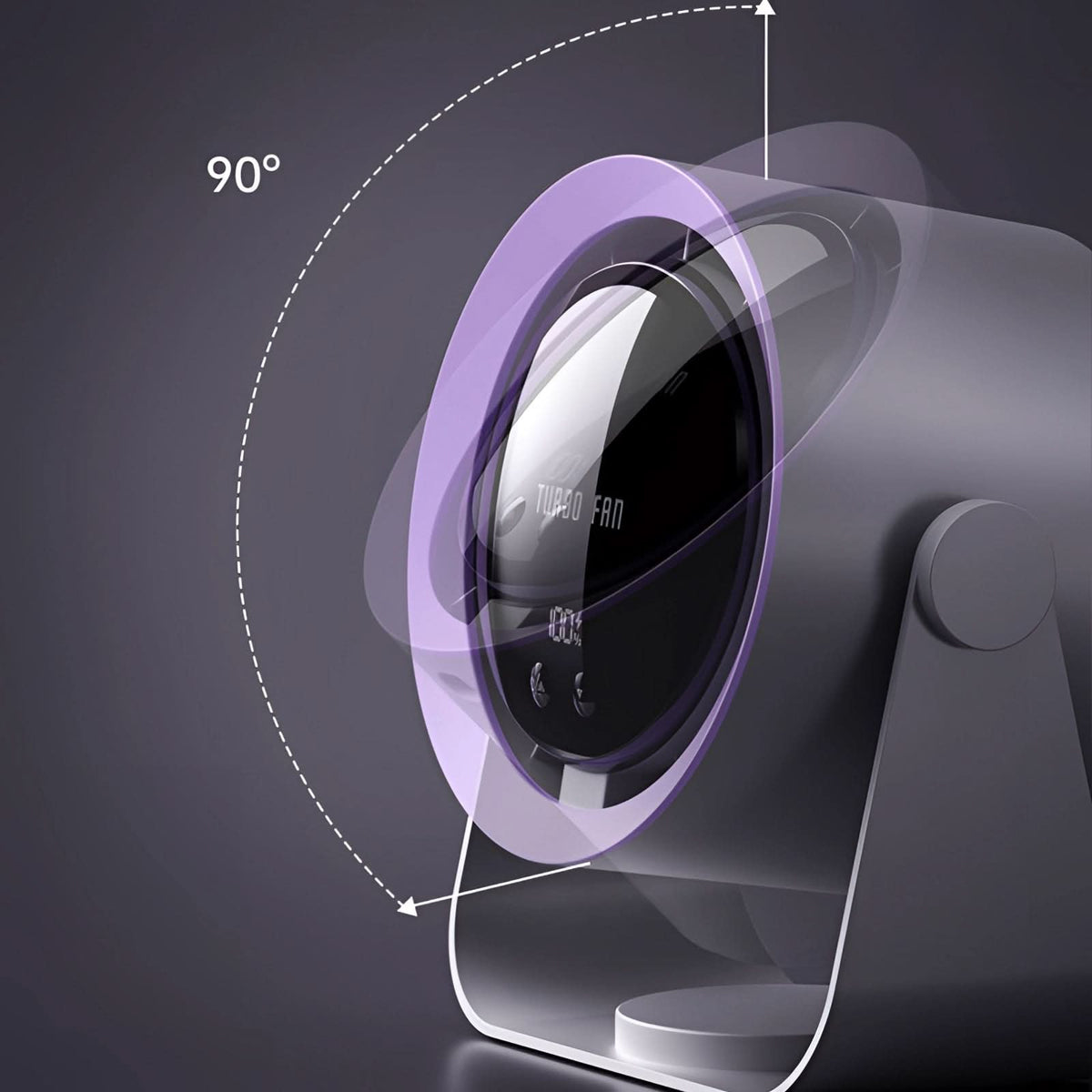Ventilateur turbo sans pales avec écran LED et refroidissement silencieux