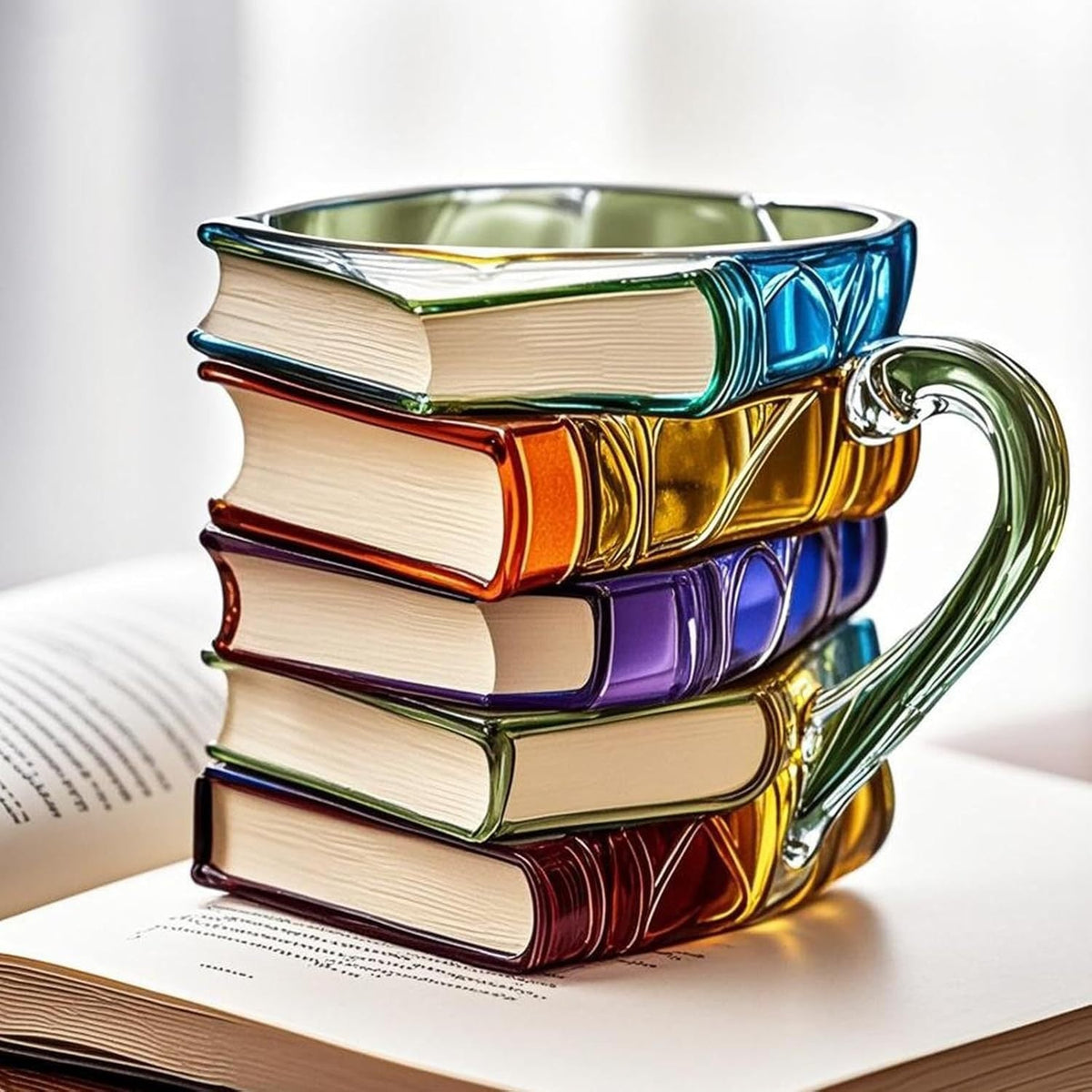 Verre 3D en forme de pile de livres