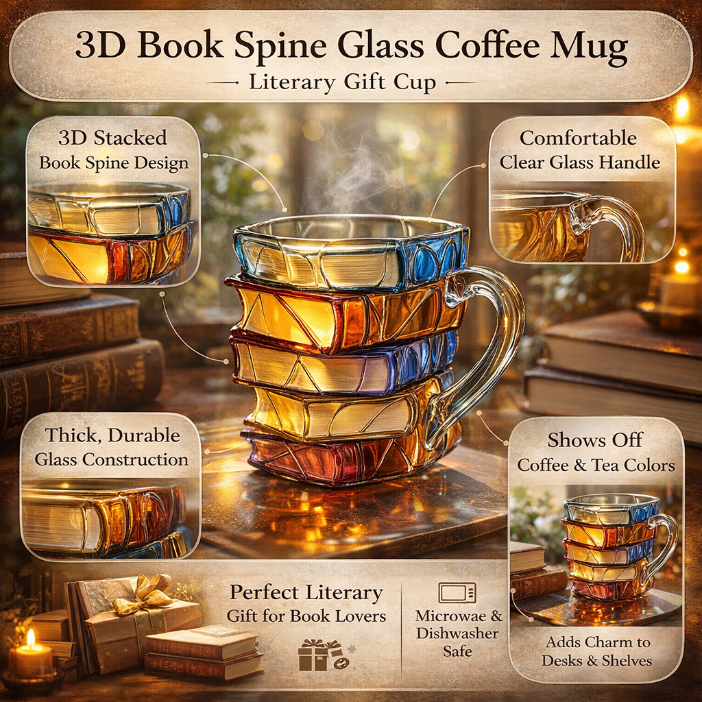 Verre 3D en forme de pile de livres
