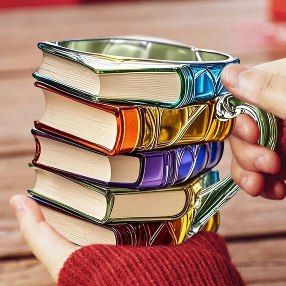 Verre 3D en forme de pile de livres