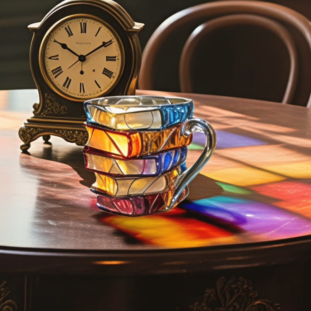 Verre 3D en forme de pile de livres