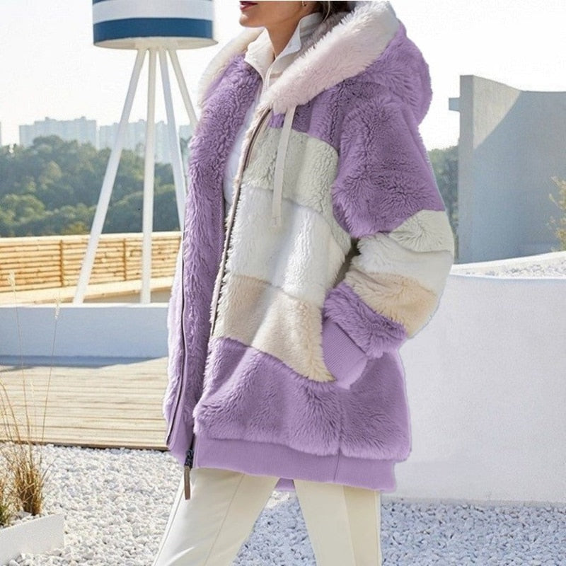 Veste à capuche douce, chaude et élégante