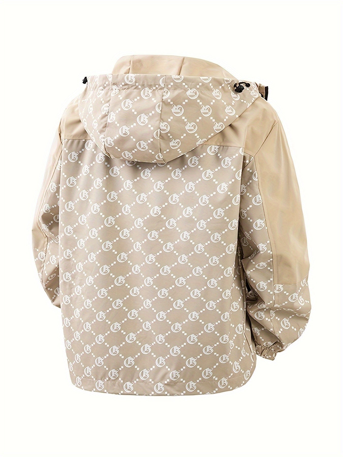 Veste à capuche pour homme coupe standard, coupe-vent zippé au style décontracté outdoor