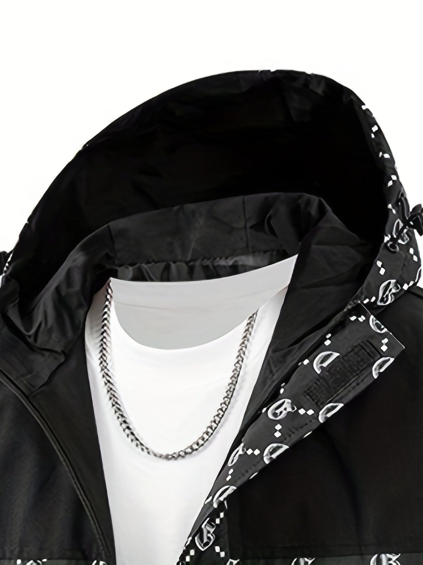 Veste à capuche pour homme coupe standard, coupe-vent zippé au style décontracté outdoor