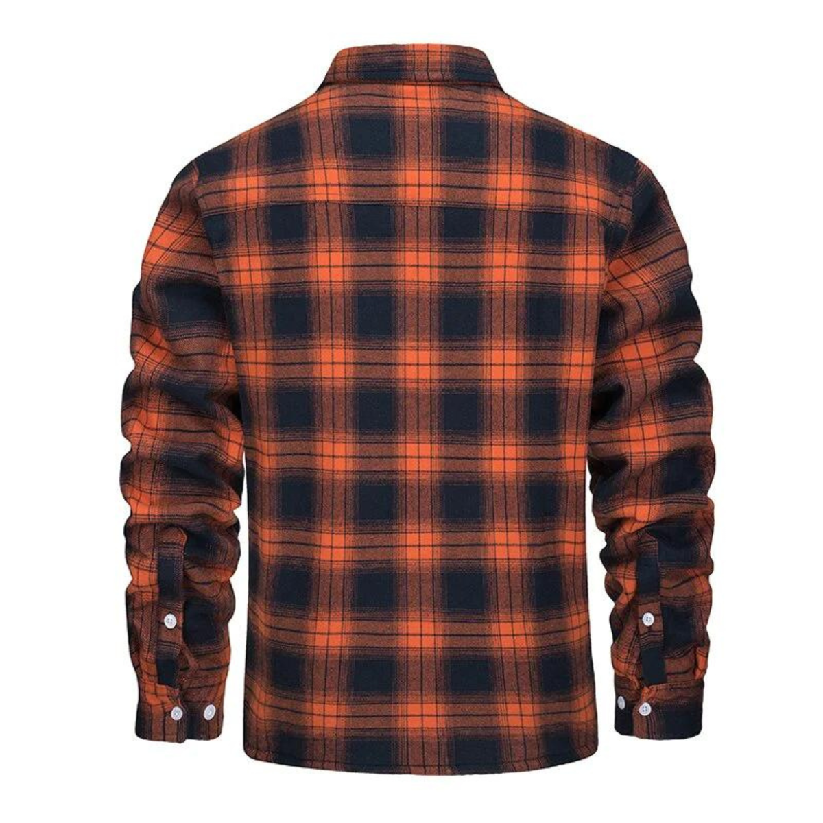 Veste à carreaux pour homme avec doublure polaire et boutons