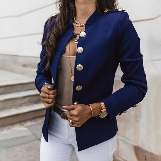 Veste blazer cintrée pour femme avec boutons devant