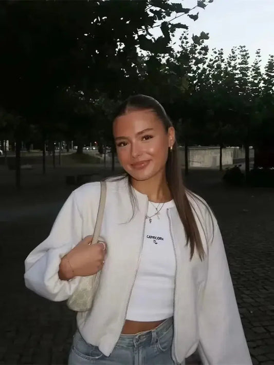 Veste bomber décontractée coupe ample pour femme