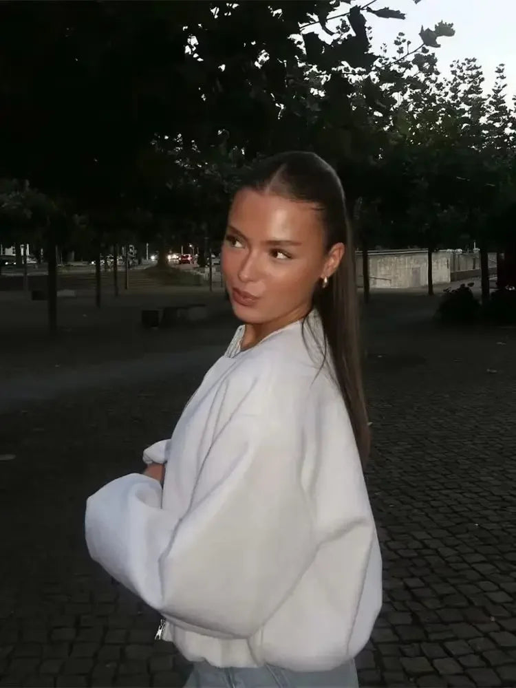 Veste bomber décontractée coupe ample pour femme