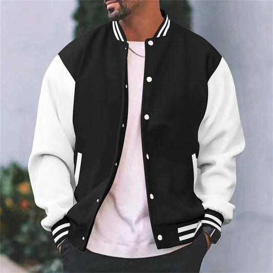 Veste bomber style baseball pour homme – style décontracté d'automne