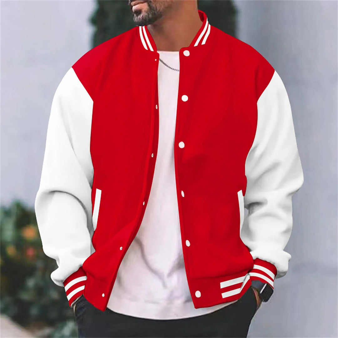 Veste bomber style baseball pour homme – style décontracté d'automne