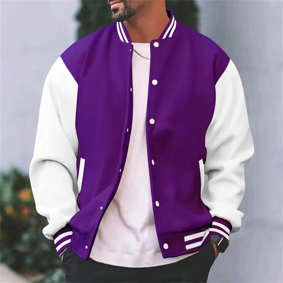 Veste bomber style baseball pour homme – style décontracté d'automne