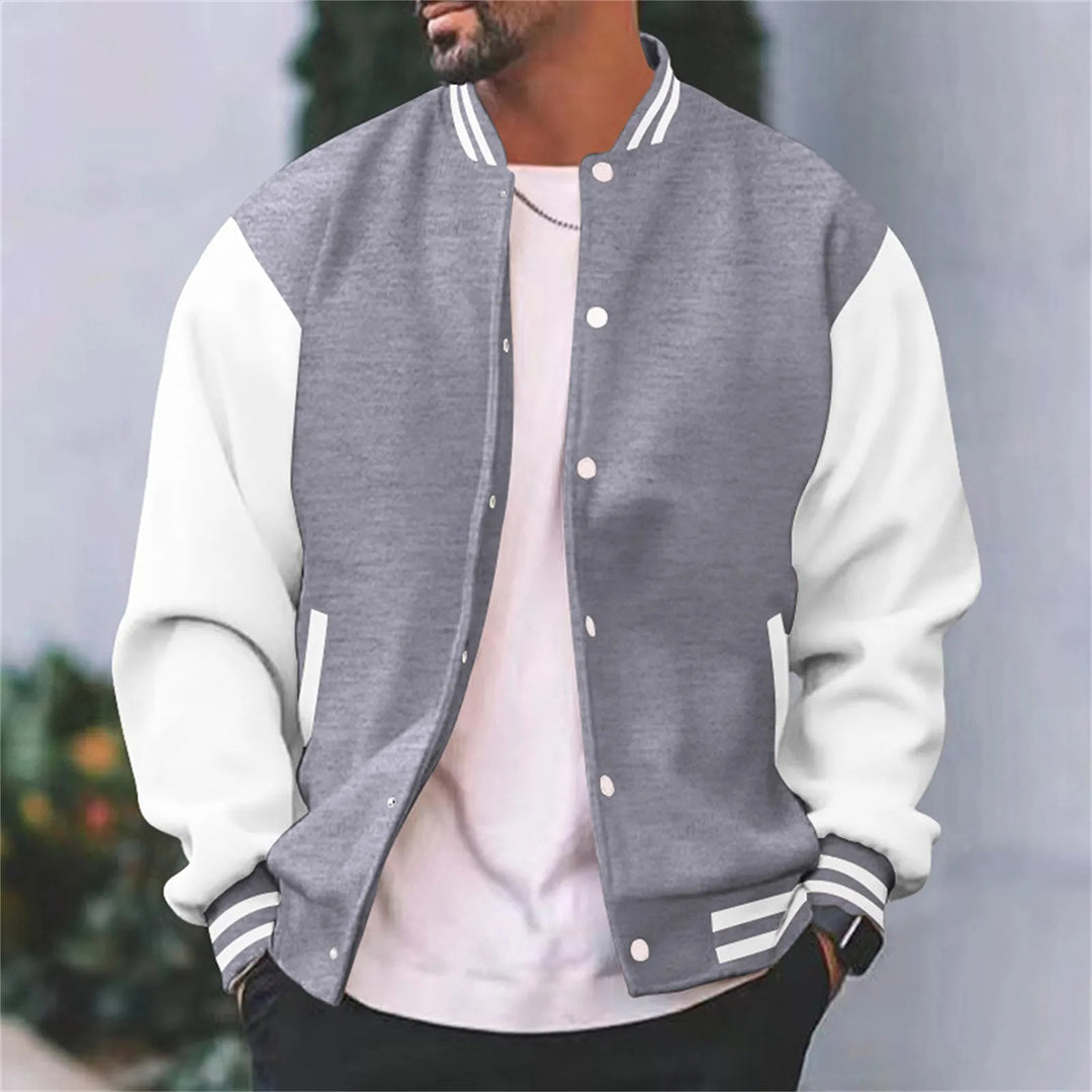 Veste bomber style baseball pour homme – style décontracté d'automne