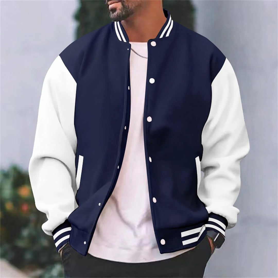 Veste bomber style baseball pour homme – style décontracté d'automne