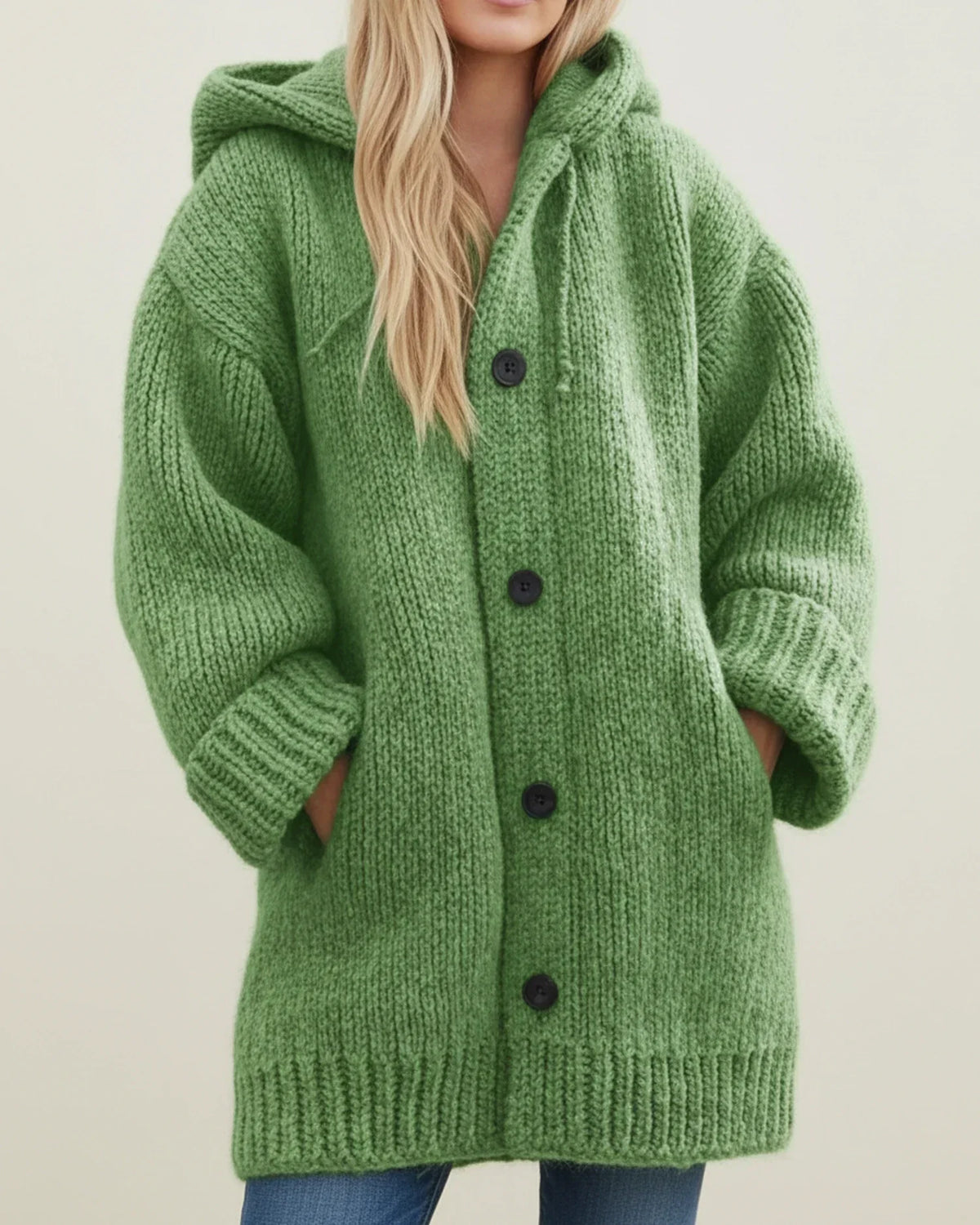 Veste cardigan chaude d'hiver à capuche pour femme