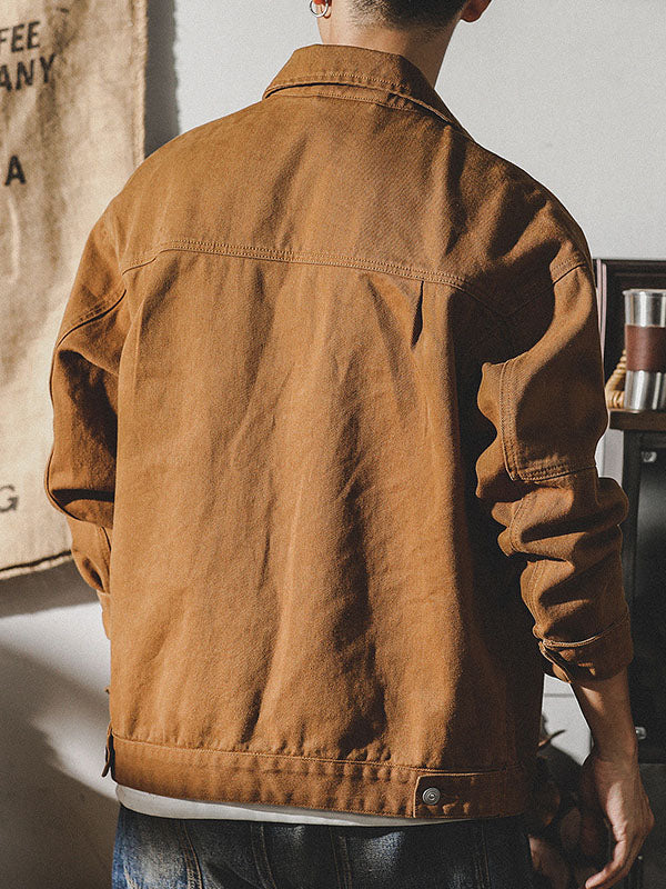 Veste cargo pour homme style vintage américain, veste de travail rétro coupe résistante et design classique