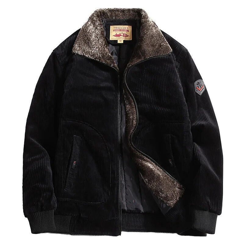 Veste d'hiver classique en velours côtelé pour homme
