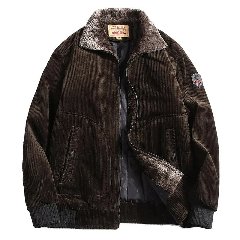 Veste d'hiver classique en velours côtelé pour homme