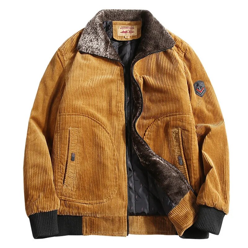 Veste d'hiver classique en velours côtelé pour homme
