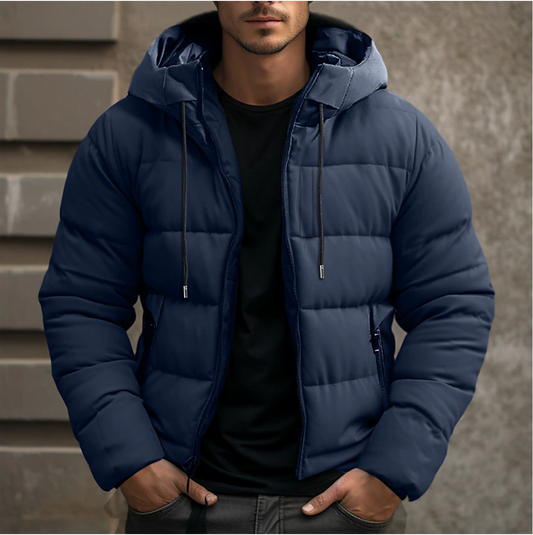 Veste d'hiver matelassée pour homme avec capuche et isolation efficace