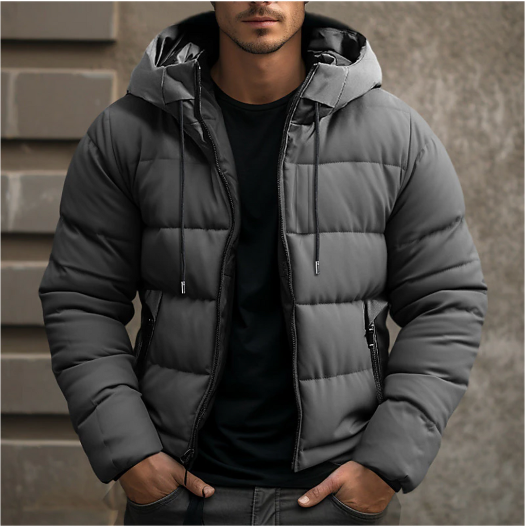Veste d'hiver matelassée pour homme avec capuche et isolation efficace