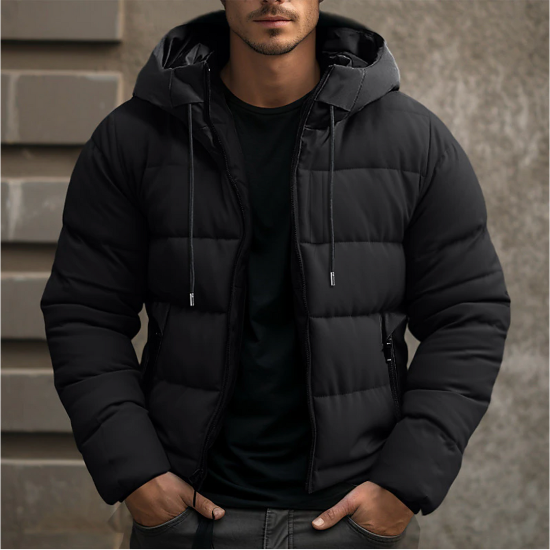Veste d'hiver matelassée pour homme avec capuche et isolation efficace