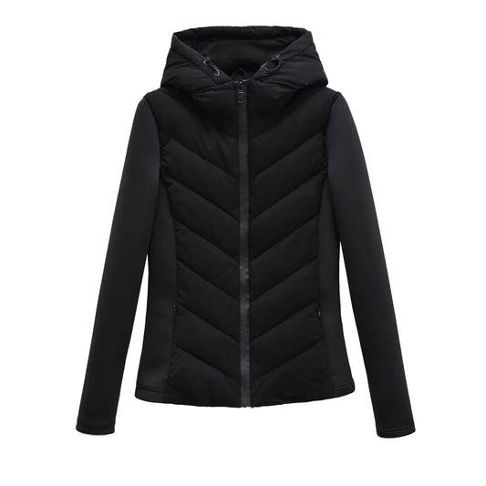 Veste d'hiver pour femme légèrement matelassée avec capuche et poches invisibles