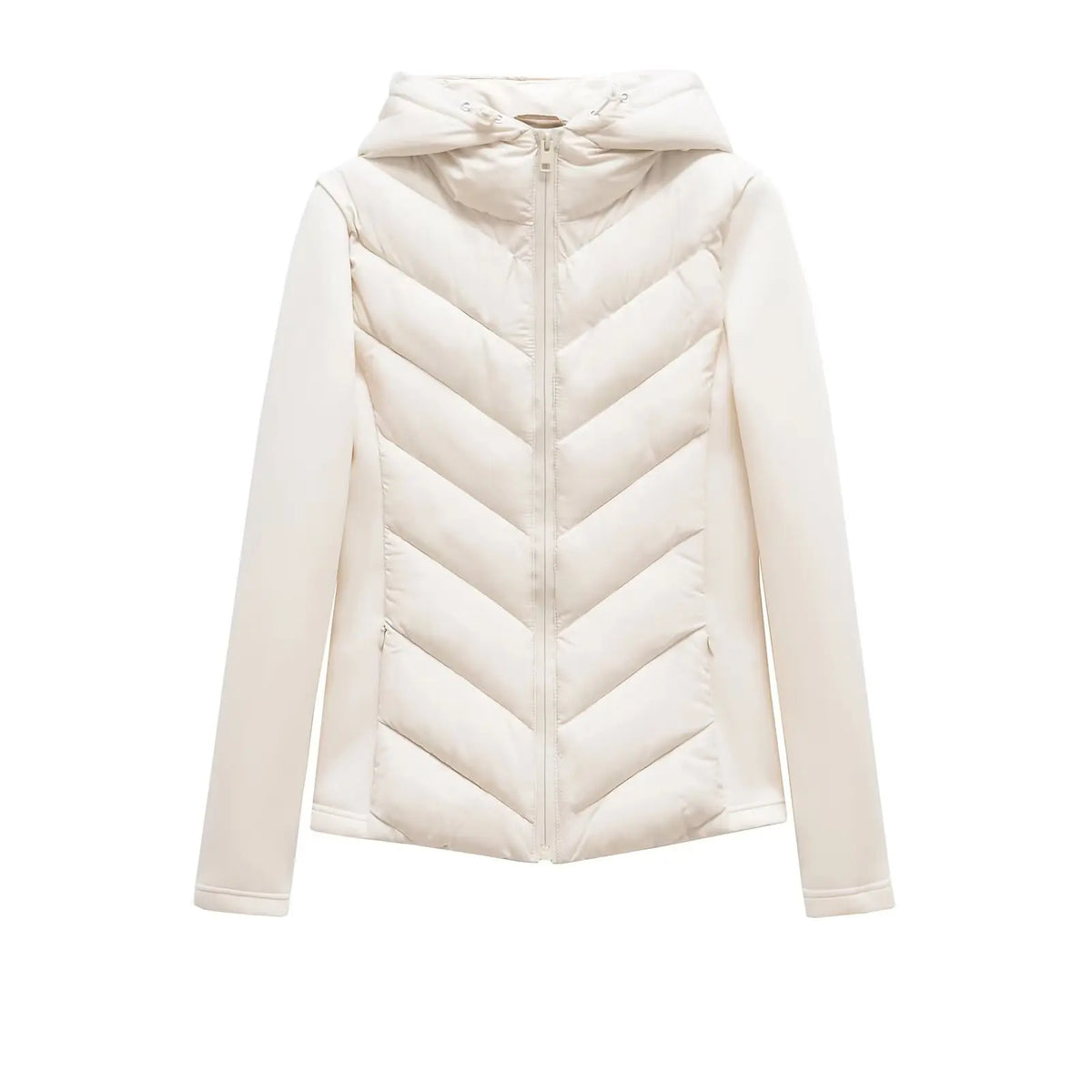 Veste d'hiver pour femme légèrement matelassée avec capuche et poches invisibles