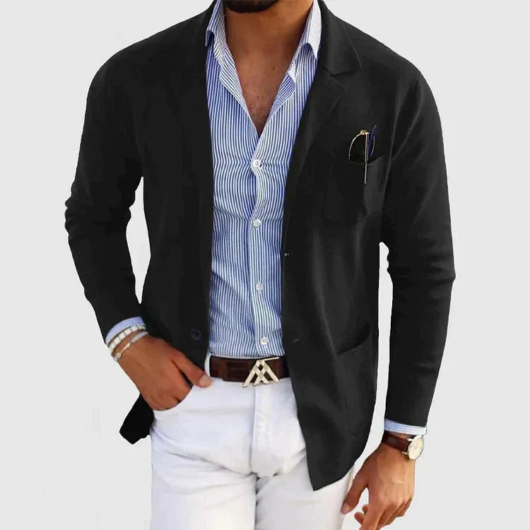 Veste de costume décontractée en maille pour homme