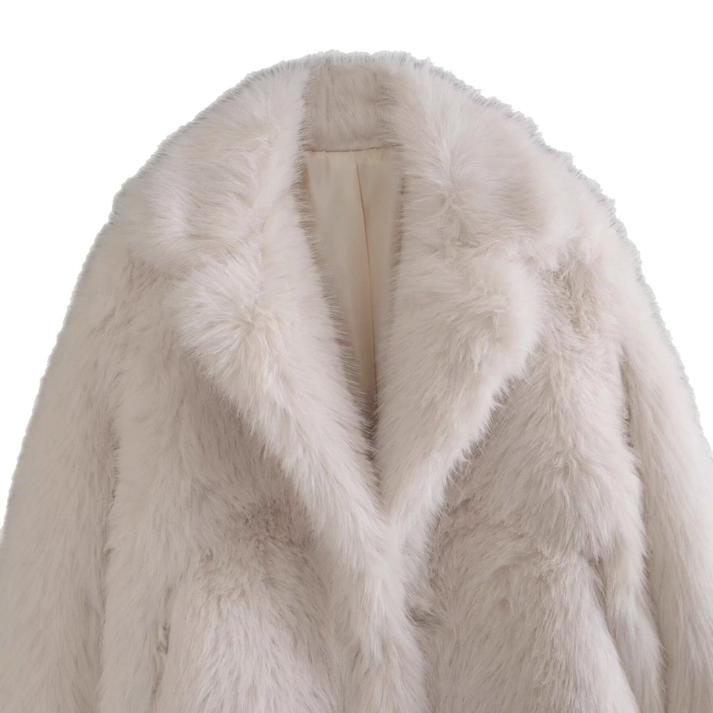 Veste de luxe en fausse fourrure coupe élégante, chaude et confortable