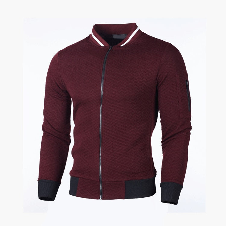 Veste de sport slim fit pour homme à texture gaufrée à carreaux