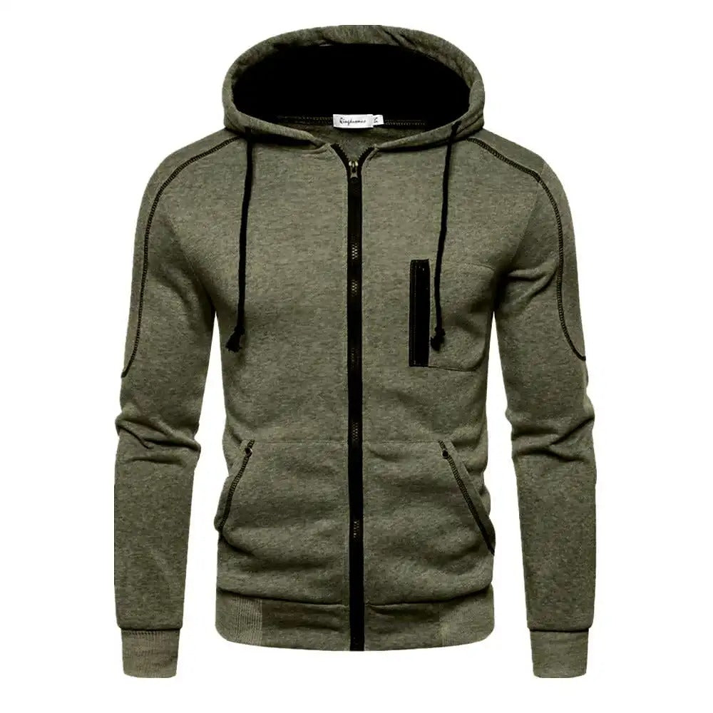Veste de sweatshirt à capuche et fermeture éclair intégrale pour homme