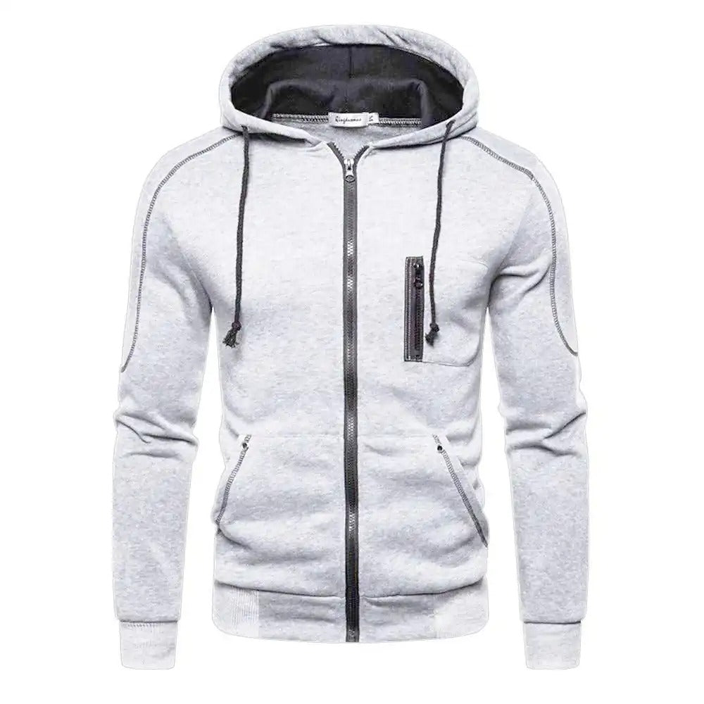 Veste de sweatshirt à capuche et fermeture éclair intégrale pour homme