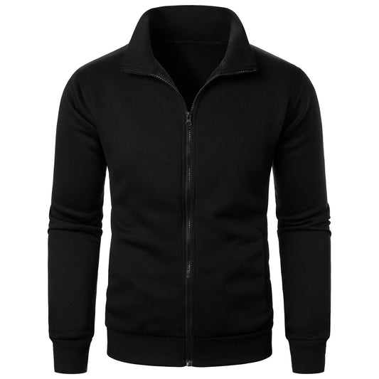 Veste décontractée pour homme avec col montant et fermeture éclair