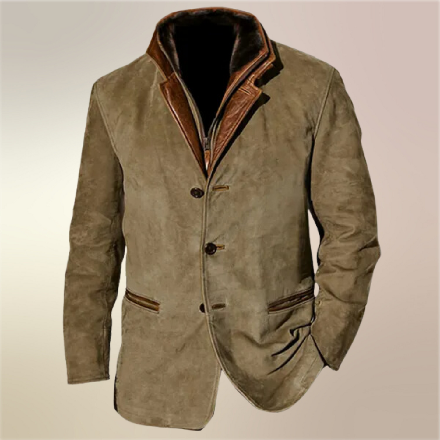 Veste en cuir de cerf style vintage pour homme – Élégance classique et confort moderne