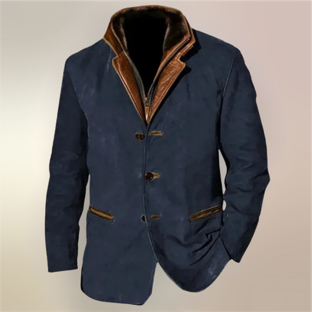 Veste en cuir de cerf style vintage pour homme – Élégance classique et confort moderne