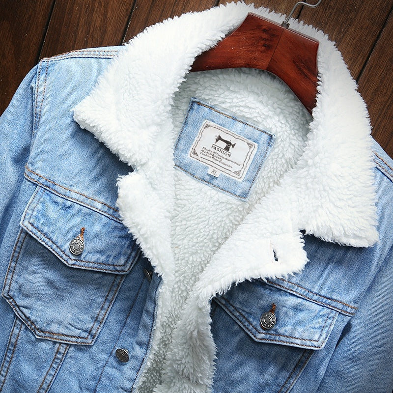 Veste en jean rétro doublée polaire