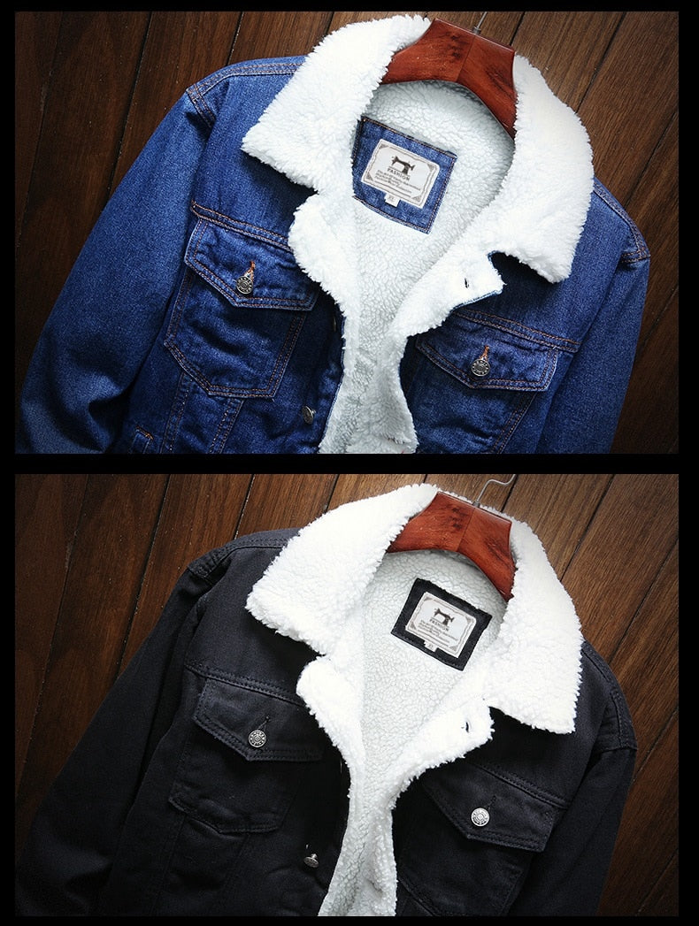 Veste en jean rétro doublée polaire