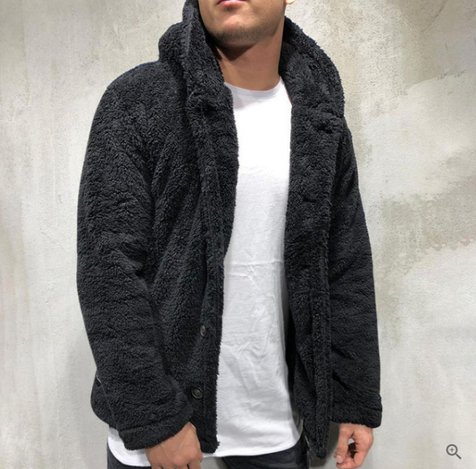Veste en sherpa à capuche pour homme