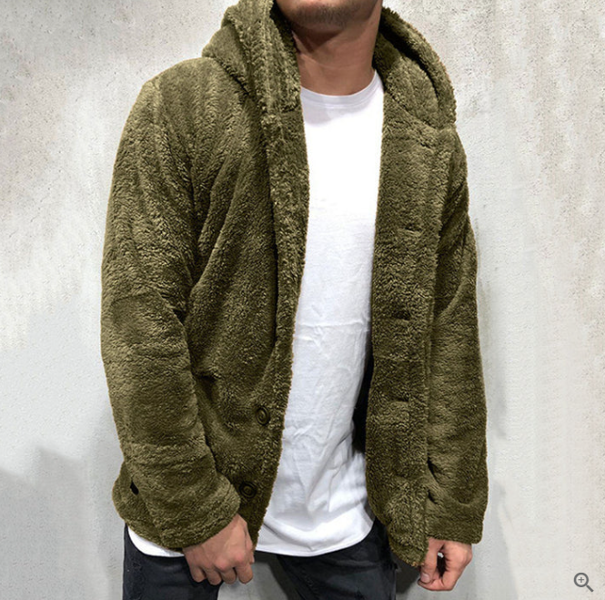 Veste en sherpa à capuche pour homme