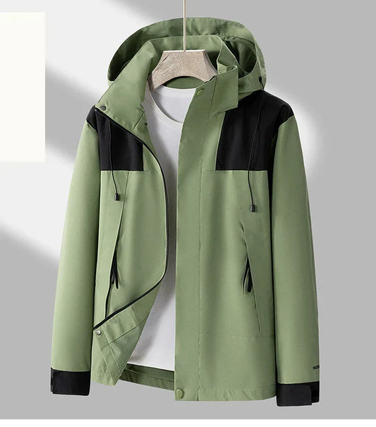 Veste hardshell imperméable et coupe-vent unisexe avec capuche amovible