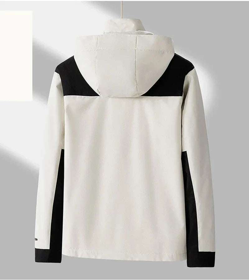 Veste hardshell imperméable et coupe-vent unisexe avec capuche amovible
