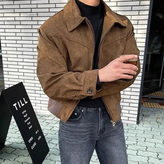 Veste homme avec fermeture éclair, manches longues et col