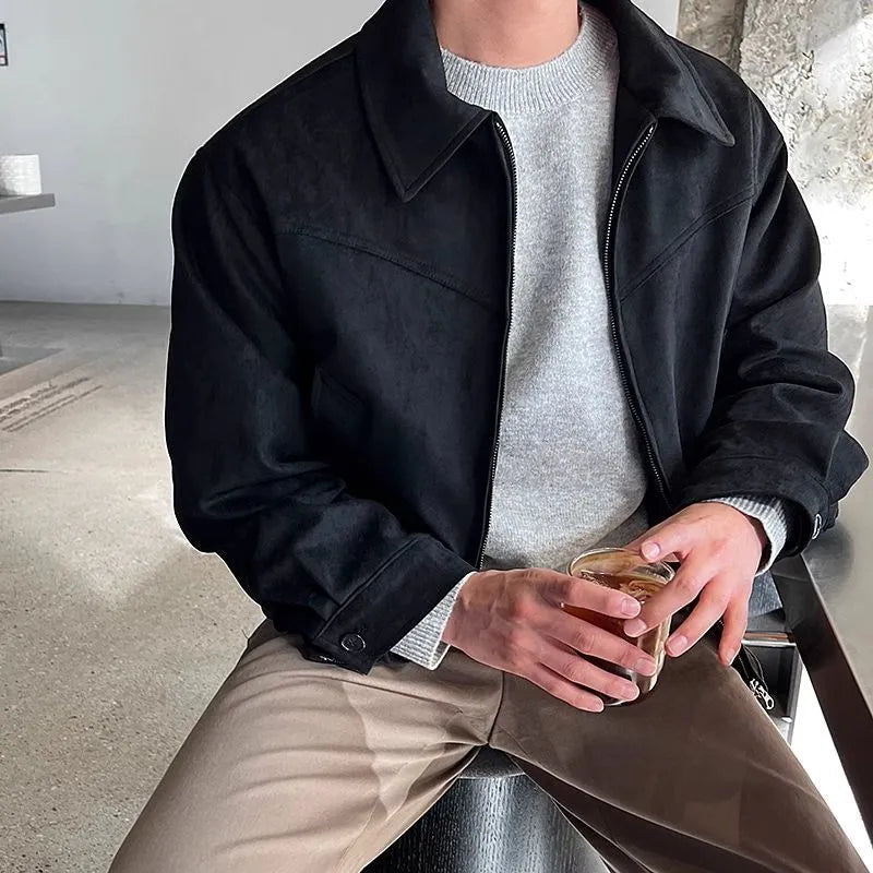 Veste homme avec fermeture éclair, manches longues et col