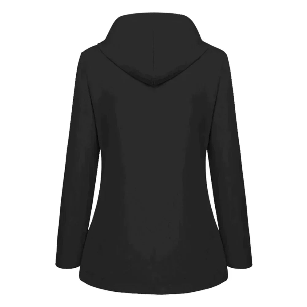 Veste imperméable coupe évasée à capuche pour femme